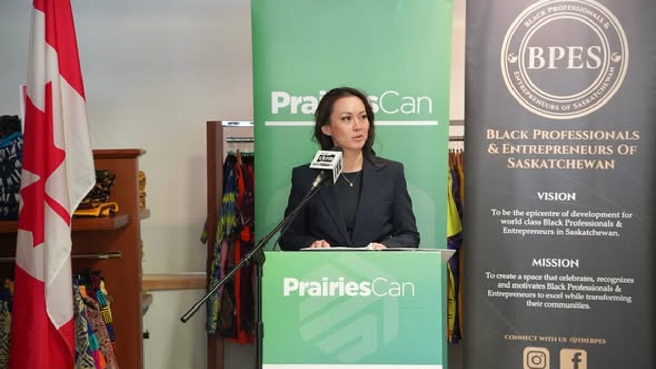 Address from the podium at the PrairiesCan event