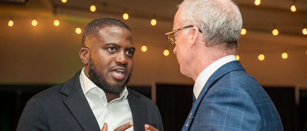 Entrepreneurs networking and connecting